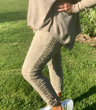 Load image into Gallery viewer, Amazing Woman Crinkle Jeans in Stone with Draw String Waist and Silver Stud and Diamonte Web Side Detail One Size