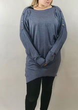 Load image into Gallery viewer, Limited Edition Star Jumper Dress with Star Buttons In Denim Blue - Feathers Of Italy