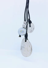 Load image into Gallery viewer, Long Adjustable Black and Chrome Necklace - By Feathers Of Italy - Feathers Of Italy