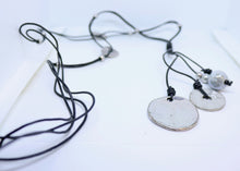 Load image into Gallery viewer, Long Adjustable Black and Chrome Necklace - By Feathers Of Italy - Feathers Of Italy