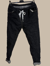 Load image into Gallery viewer, Amazing Woman Crinkle Jeans in Denim with Draw String Waist | Feathers Of Italy