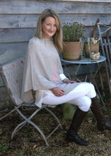 Load image into Gallery viewer, Star Poncho in Beige - Feathers Of Italy