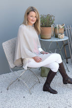 Load image into Gallery viewer, Star Poncho in Beige - Feathers Of Italy