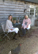 Load image into Gallery viewer, Star Poncho in Beige - Feathers Of Italy