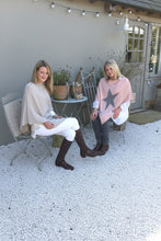 Load image into Gallery viewer, Star Poncho in Beige - Feathers Of Italy