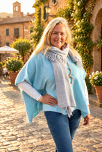 Load image into Gallery viewer, Milan V-Neck Batwing Short Sleeves Jumper Aqua | Feathers Of Italy