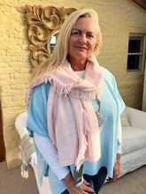 Load image into Gallery viewer, Milan V-Neck Batwing Short Sleeves Jumper Aqua | Feathers Of Italy