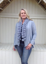 Load image into Gallery viewer, Pom Pom Cardigan in Grey - Feathers Of Italy