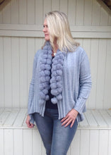 Load image into Gallery viewer, Pom Pom Cardigan in Grey - Feathers Of Italy