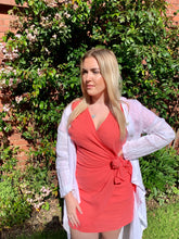 Load image into Gallery viewer, Venice Cross Front Linen Tie Side Dress - Feathers Of Italy