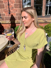 Load image into Gallery viewer, Venice Cross Front Linen Tie Side Dress - Feathers Of Italy