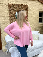 Load image into Gallery viewer, Naples Relaxed Batwing Long Sleeves Jumper Baby Pink | Feathers Of Italy