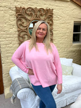 Load image into Gallery viewer, Naples Relaxed Batwing Long Sleeves Jumper Baby Pink | Feathers Of Italy