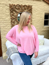 Load image into Gallery viewer, Copy of Naples Relaxed Batwing Ribbed Long Sleeves Jumper Baby Pink | Feathers Of Italy 
