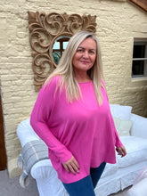 Load image into Gallery viewer, Copy of Naples Relaxed Batwing Ribbed Long Sleeves Jumper Baby Pink | Feathers Of Italy