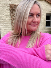 Load image into Gallery viewer, Copy of Naples Relaxed Batwing Ribbed Long Sleeves Jumper Baby Pink | Feathers Of Italy