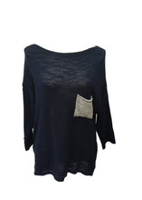 Load image into Gallery viewer, Ischia Patch Pocket Jumper in Navy - Feathers Of Italy