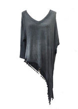 Load image into Gallery viewer, Side Detail Bobble Top Washed Blue - Feathers Of Italy