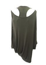 Load image into Gallery viewer, Gauli Oversized Double Top with Batwing Sleeves in Green made In Italy by Feathers Of Italy One Size - Feathers Of Italy