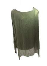 Load image into Gallery viewer, Naples Silk & Sequin Top in Green - Feathers Of Italy