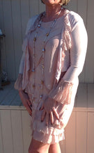 Load image into Gallery viewer, Silk Edged Tie Front Wrap in Pink By Feathers Of Italy