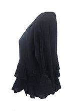 Load image into Gallery viewer, Raffadali Linen Top in Navy Made In Italy By Feathers Of Italy One Size - Feathers Of Italy