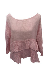 Load image into Gallery viewer, Raffadali Linen Top in Dusky Pink Made In Italy By Feathers Of Italy One Size - Feathers Of Italy