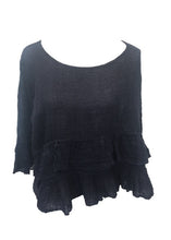 Load image into Gallery viewer, Raffadali Linen Top in Navy Made In Italy By Feathers Of Italy One Size - Feathers Of Italy