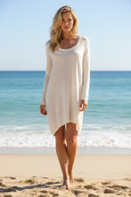 Load image into Gallery viewer, Oversized Cotton Cocoon Summer Dress in Vanilla One Size Made In Italy by Feathers Of Italy - Feathers Of Italy