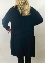 Load image into Gallery viewer, Limited Edition Star Cardigan with Star Detail Back In Black - Feathers Of Italy