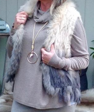 Load image into Gallery viewer, Luxury Coney Fur stunning Two Tone short Fur Gilet with bottom edge detail by Feathers Of Italy One Size - Feathers Of Italy