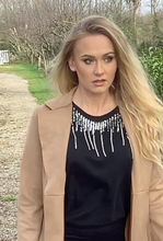 Load image into Gallery viewer, Rinascimento Top - Sequinned Drop T Shirt Black