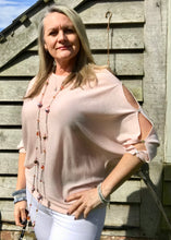 Load image into Gallery viewer, button slit super fine knit batwing jumper