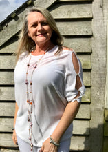 Load image into Gallery viewer, button slit super fine knit batwing jumper