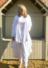 Load image into Gallery viewer, Multi-Wear Soft Drape Jersey Cotton Jacket/ Top in White Made In Italy by Feathers Of Italy One SIze - Feathers Of Italy