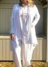 Load image into Gallery viewer, Multi-Wear Soft Drape Jersey Cotton Jacket/ Top in White Made In Italy by Feathers Of Italy One SIze - Feathers Of Italy