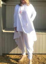 Load image into Gallery viewer, Multi-Wear Soft Drape Jersey Cotton Jacket/ Top in White Made In Italy by Feathers Of Italy One SIze - Feathers Of Italy