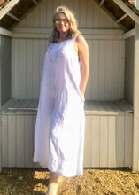 Load image into Gallery viewer, Linen Jumpsuit - in White  Made in Italy by Feathers Of Italy One Size - Feathers Of Italy