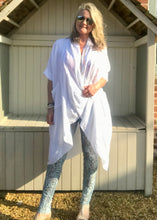 Load image into Gallery viewer, Luxury Lace Leggins in Turquoise and Grey by Feathers Of Italy One Size - Feathers Of Italy