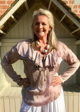 Load image into Gallery viewer, Rimini Silk Top in washed dusky Rose Pink Made In Italy By Feathers Of Italy One Size - Feathers Of Italy