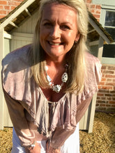 Load image into Gallery viewer, Rimini Silk Top in washed dusky Rose Pink Made In Italy By Feathers Of Italy One Size - Feathers Of Italy