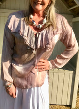 Load image into Gallery viewer, Rimini Silk Top in washed dusky Rose Pink Made In Italy By Feathers Of Italy One Size - Feathers Of Italy