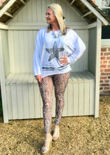 Load image into Gallery viewer, Luxury Lace Leggins in Pink and Grey by Feathers Of Italy One Size - Feathers Of Italy