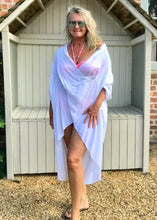 Load image into Gallery viewer, Multi-Wear Soft Drape 100% Cotton Beach Jacket in White Made In Italy by Feathers Of Italy One SIze - Feathers Of Italy