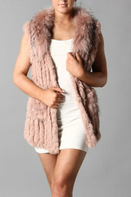 Fur Gilet in Dusky Pink - Feathers Of Italy 