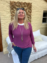 Load image into Gallery viewer, Pietro Lana Fine Knit in Mulberry | Feathers Of Italy