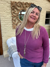 Load image into Gallery viewer, Pietro Lana Fine Knit in Mulberry | Feathers Of Italy