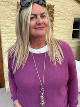 Load image into Gallery viewer, Pietro Lana Fine Knit in Mulberry | Feathers Of Italy