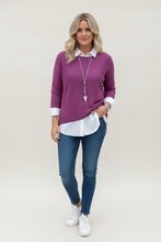 Load image into Gallery viewer, Pietro Lana Fine Knit in Mulberry | Feathers Of Italy