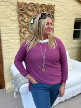 Load image into Gallery viewer, Pietro Lana Fine Knit in Mulberry | Feathers Of Italy